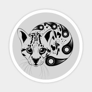 Ocelot Black Outline Magnet